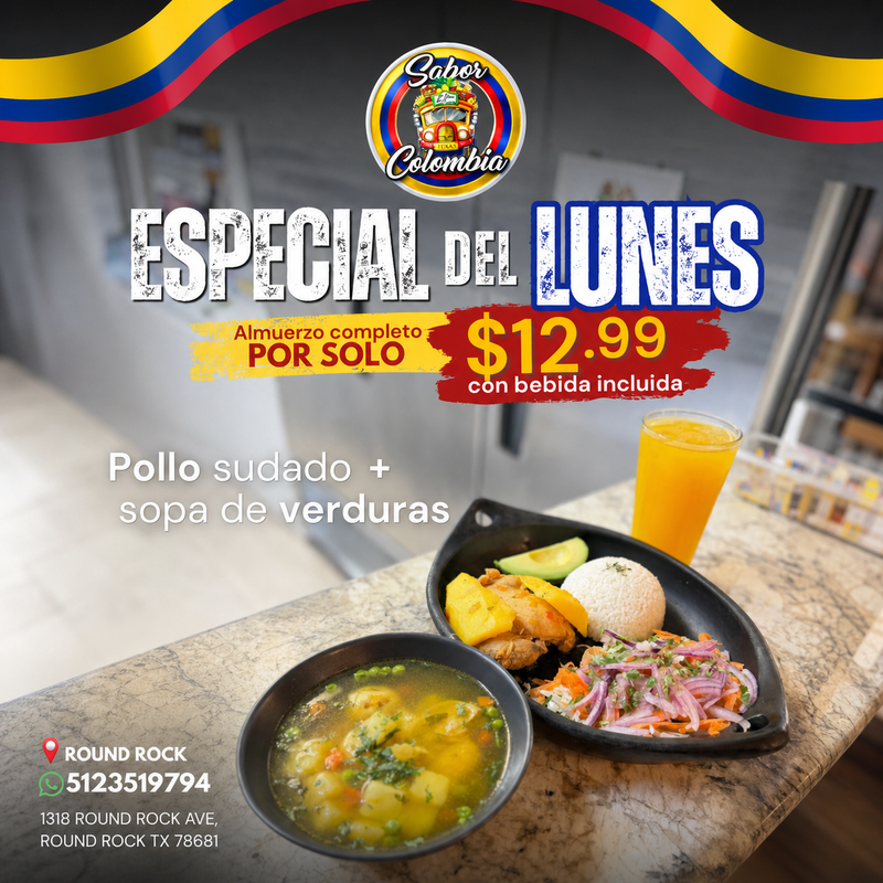 Pollo Sudado + Sopa de Verduras