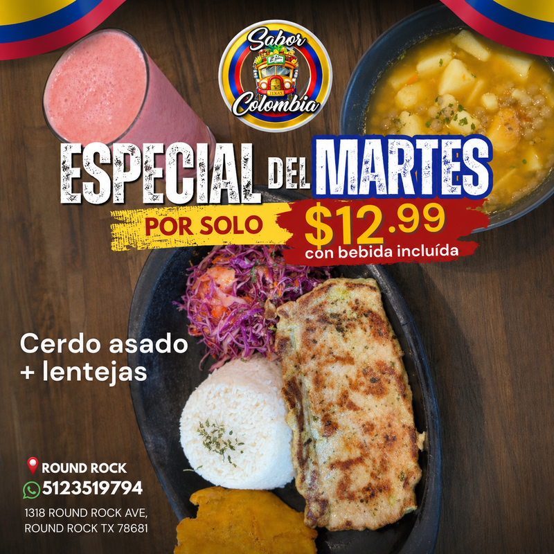 Cerdo Asado + Lentejas
