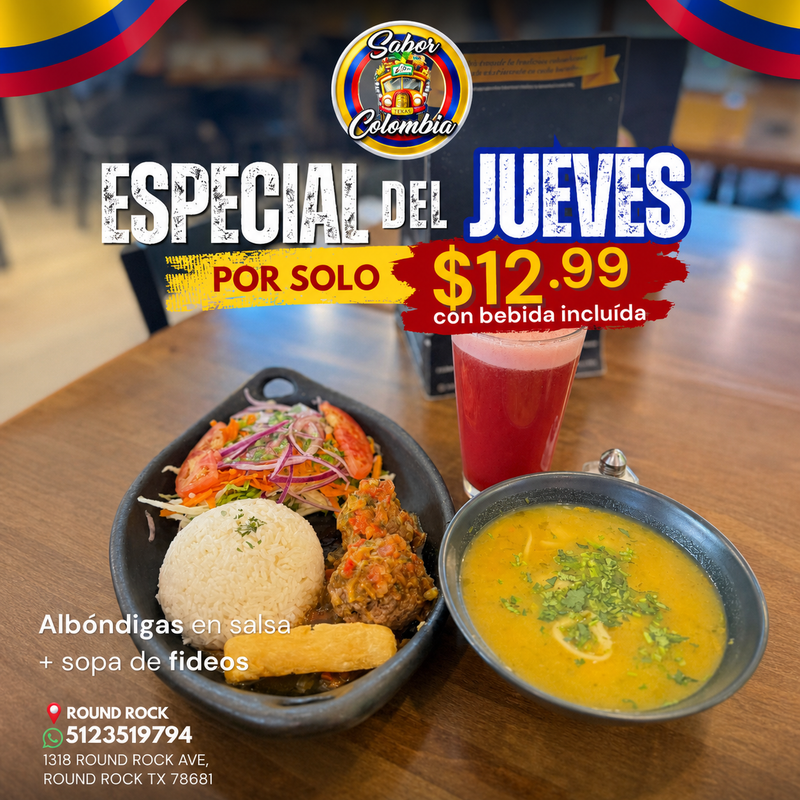 Albóndiga en Salsa+ Sopa de Fideos