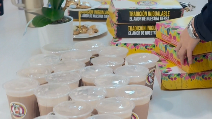 Outdoor catering event at Sabor Colombia