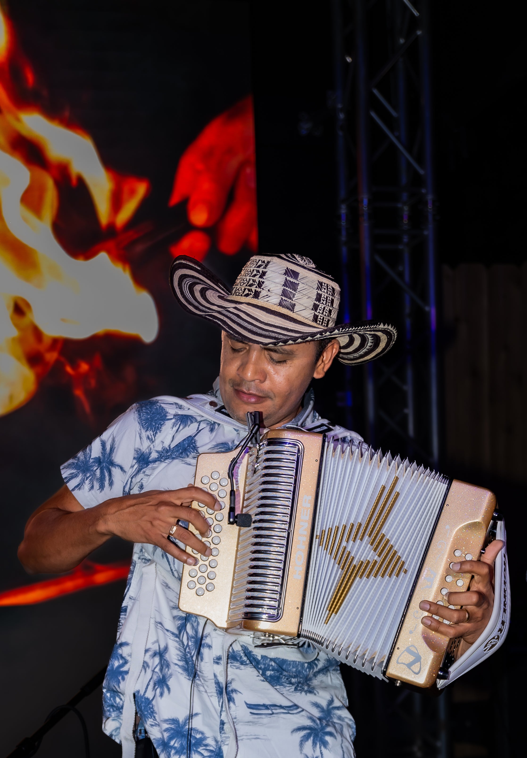 Traditional Colombian accordionist
